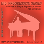 Midi Chord Progressions - 4-Voices in Simple Rhythm & Common Time Signatures Style