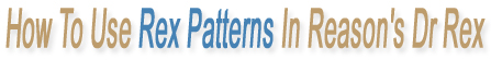 How To Use Rex Patterns In Reason's Dr Rex