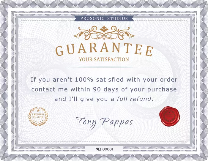 If you aren't 100% satisfied with your order contact me within 90 days of your purchase and I'll give you a full refund.